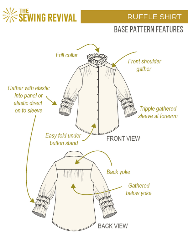 Ruffle shirt features