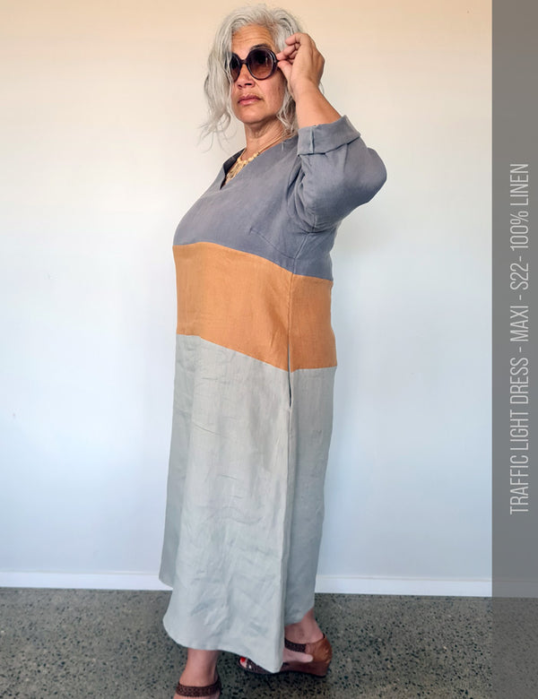 Modern linen dress sewing pattern women