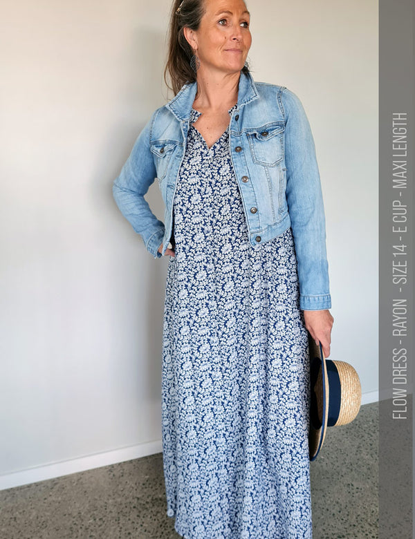Flow dress with cropped jacket