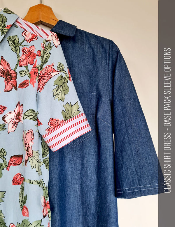Shirt dress sleeve options