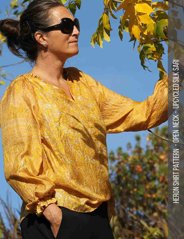 Womens shirt digital sewing pattern gathered neck