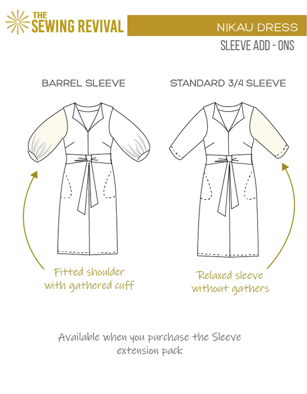 Nikau dress sleeve options