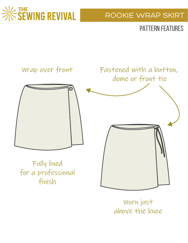 Button wrap skirt shop pattern