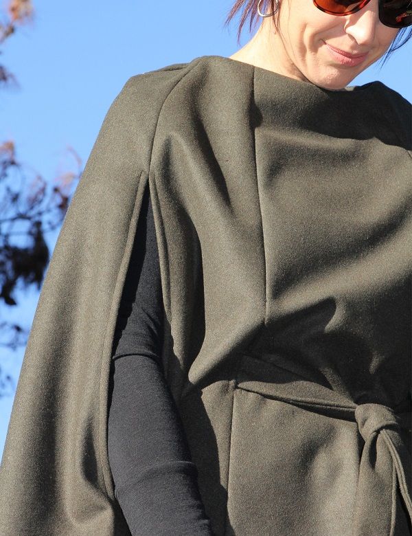 Womens cape PDF sewing pattern close up