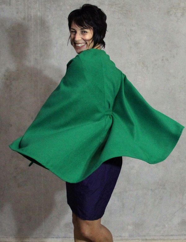 Womens cape pdf sewing pattern rear view