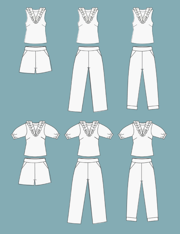Pattern bundle - Flounce Dress|Top & the Classic Pant|Short