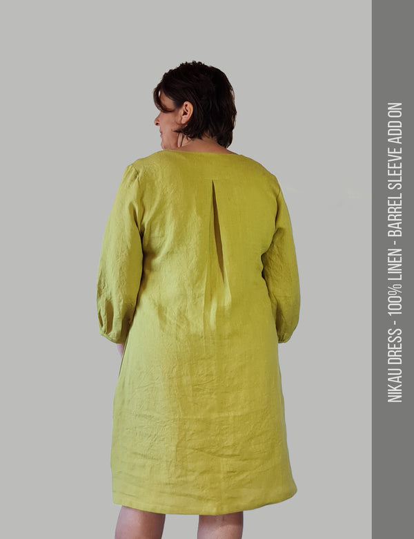 Linen dress pattern w back pleat