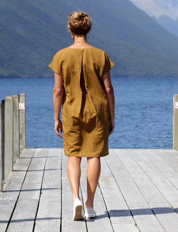 Cross over pleat sewing pattern back view