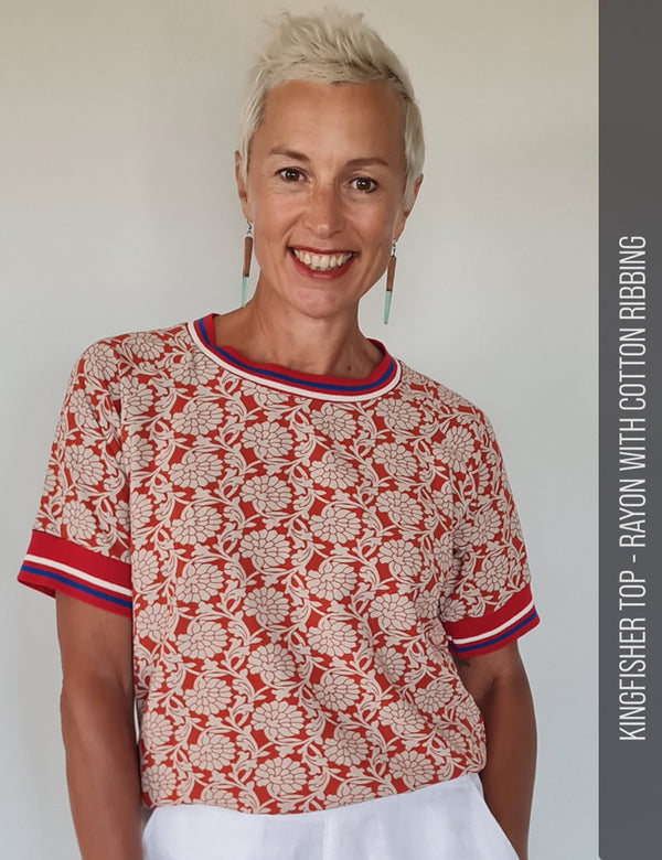Woven tee shirt sewing pattern short sleeves