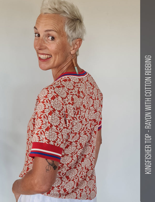 Easy raglan sleeve top sewing pattern side view
