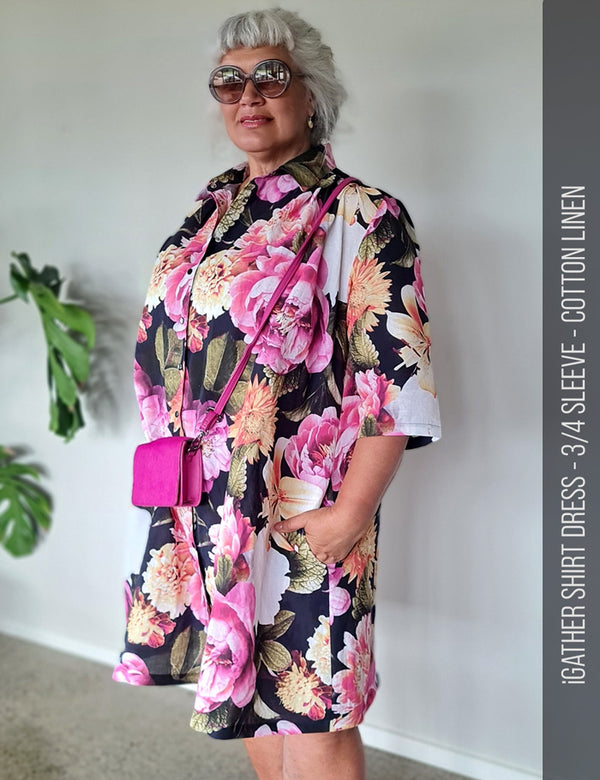 Shirt dress with gathered front - XL