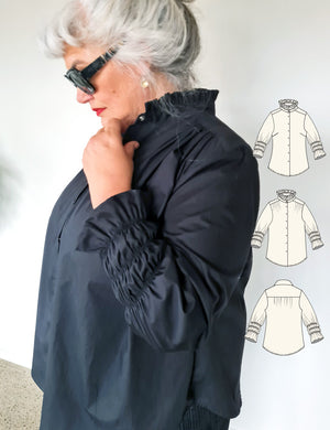 Womens shirt with ruffles sewing pattern
