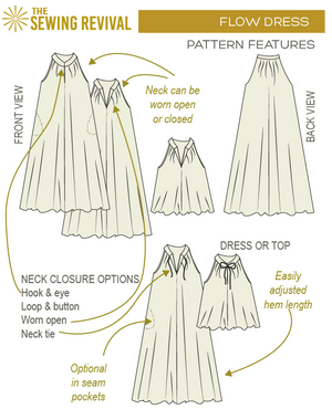 Flow dress pattern features
