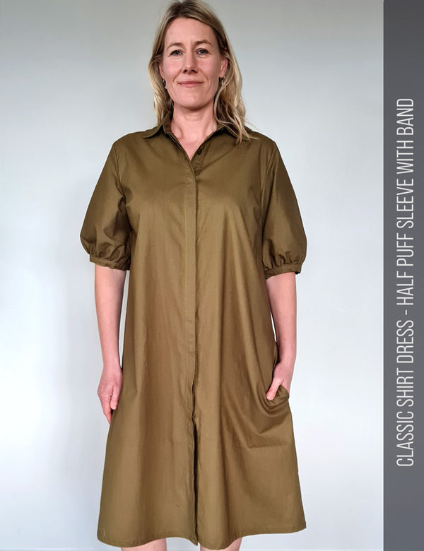 Classic shirt dress hidden buttons tand