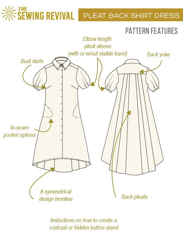 Pleat Back shirt dress The Sewing Revival Pleat Back shirt dress The Sewing Revival