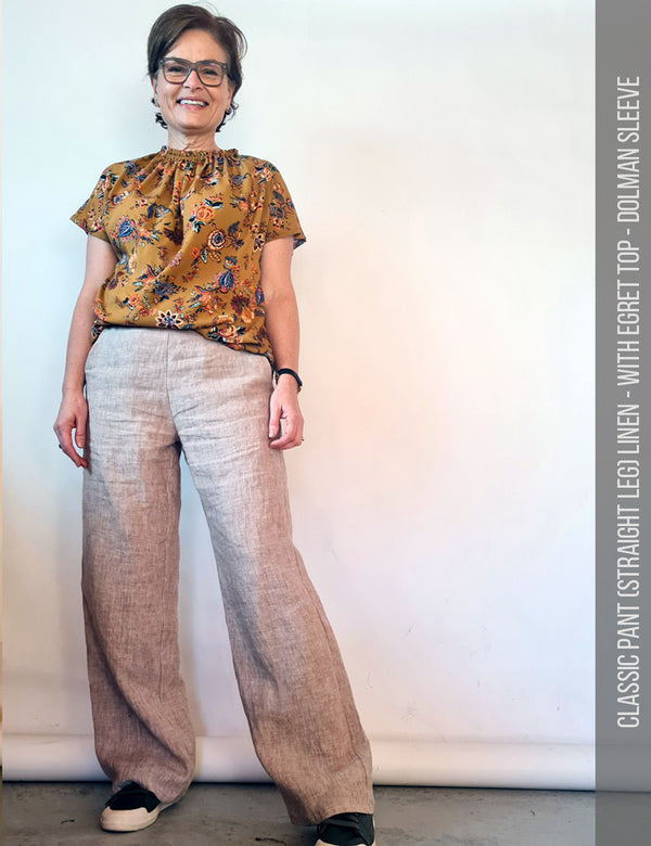Classic pant and modern top sewing pattern