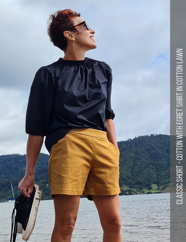 Easy modern sewing patterns for women - the classic short and egret top