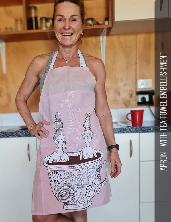 Apron sewing pattern upcycled tea towel