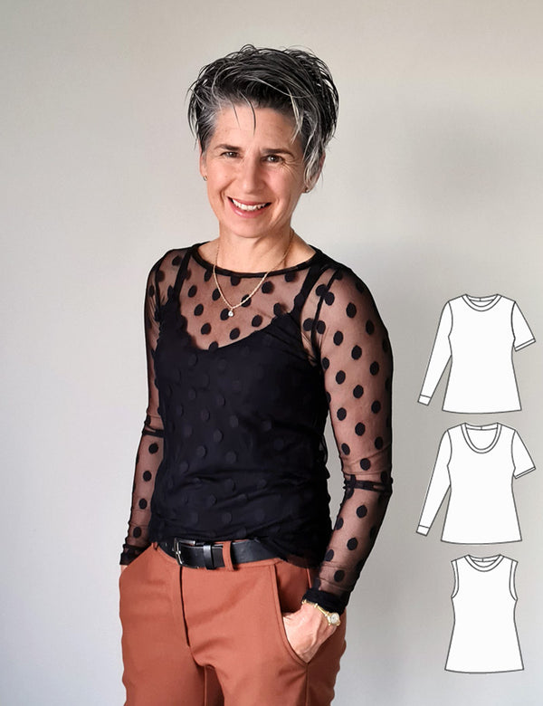 Easy sewing pattern - fitted top