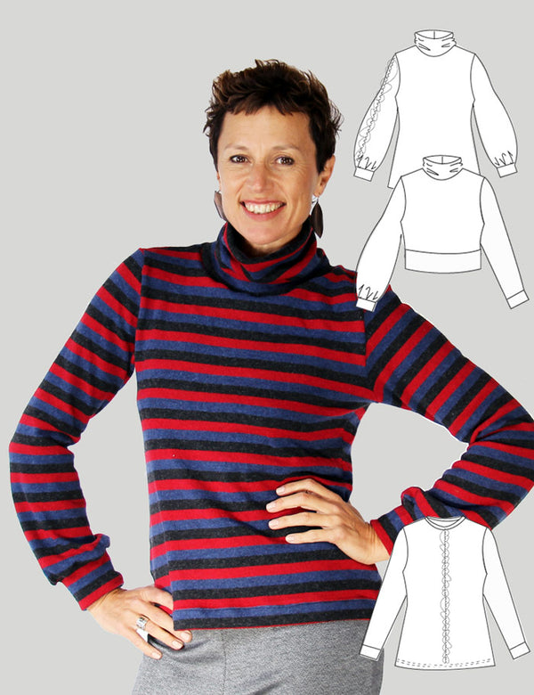 Turtle neck sweater pdf sewing pattern