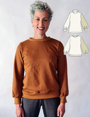 Sweatshirt sewing pattern for women turtle neck