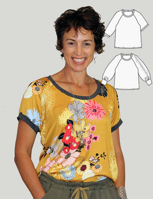 Womens raglan top printable sewing pattern
