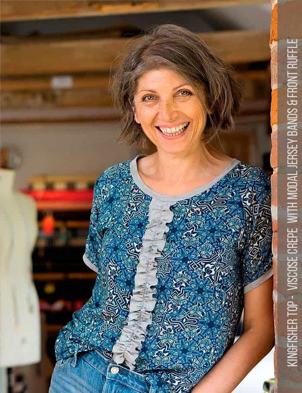 Kingfisher top pdf sewing pattern with frill