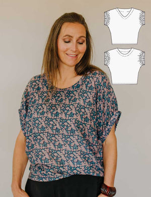 Womens gathered sleeve top sewing pattern