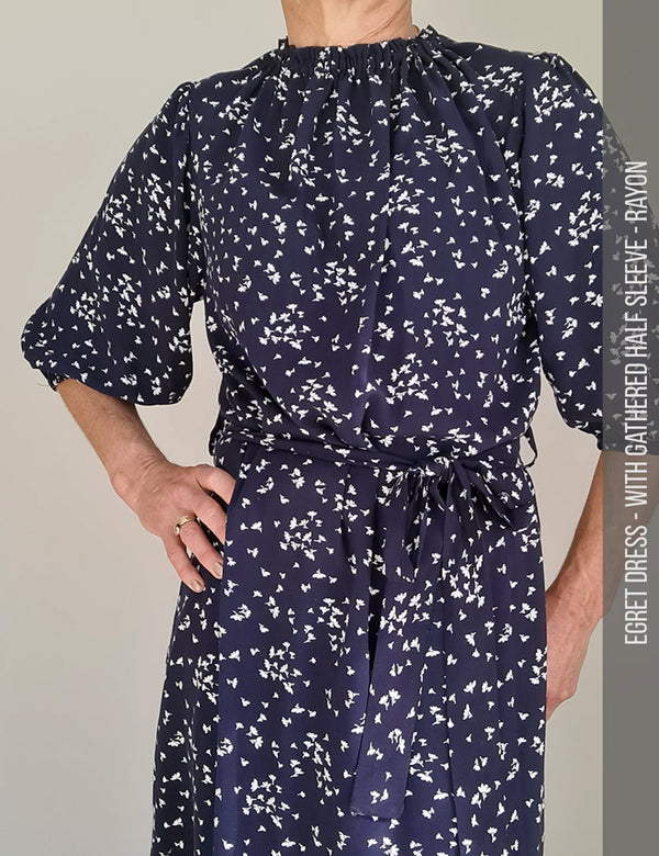 Egret dress sewing pattern . Sleeve option.