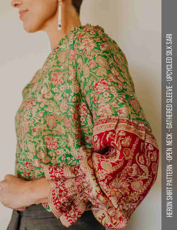 Gathered sleeve womens top sewing pattern