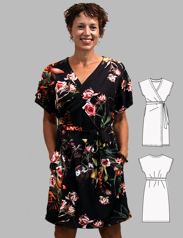 Easy wrap dress sewing pattern