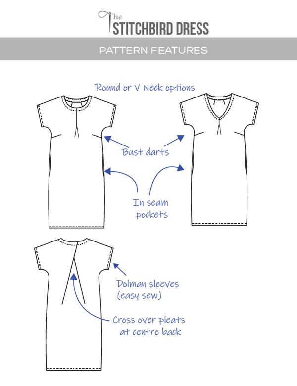 Stitchbird sewing pattern sketch