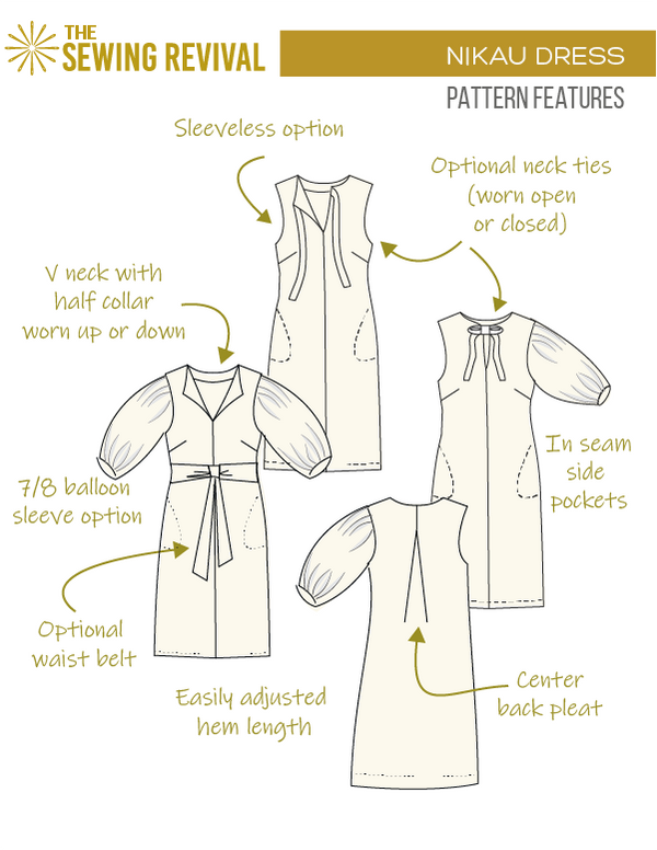 Nikau dress pattern features