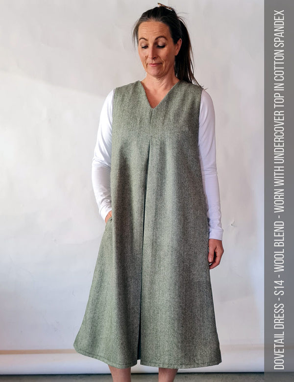 Pleat dress sewing pattern - winter option