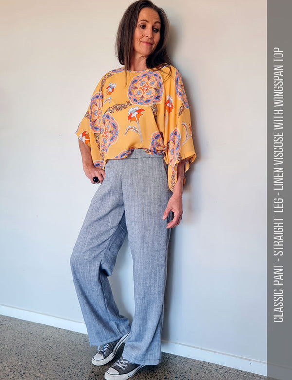 Classic pant with straight leg sewing pattern