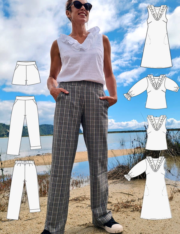 Pattern bundle - Flounce Dress|Top & the Classic Pant|Short