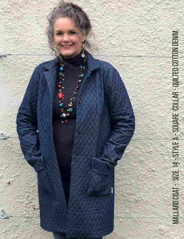 Mallard coat PDF sewing pattern front view