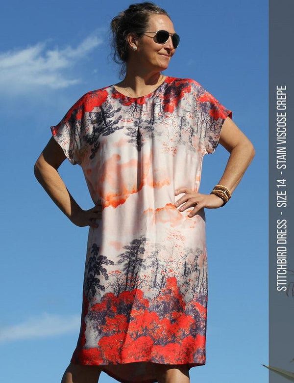 Stitchbird dress PDF sewing pattern-viscose
