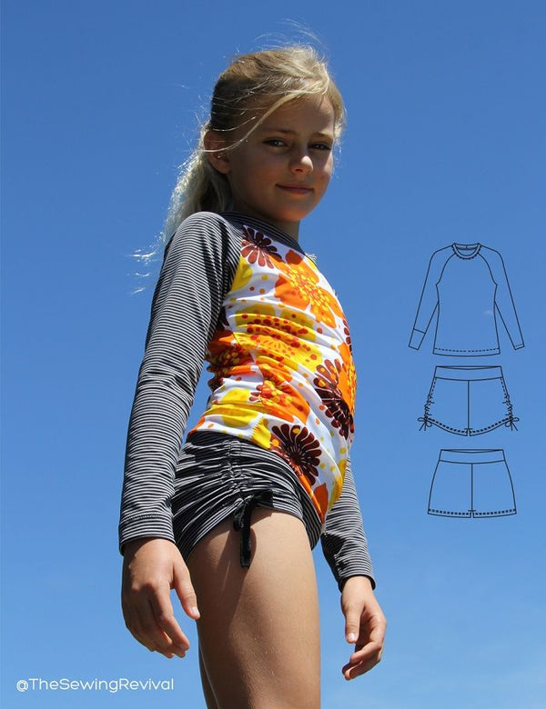 Kids swimwear sewing pattern